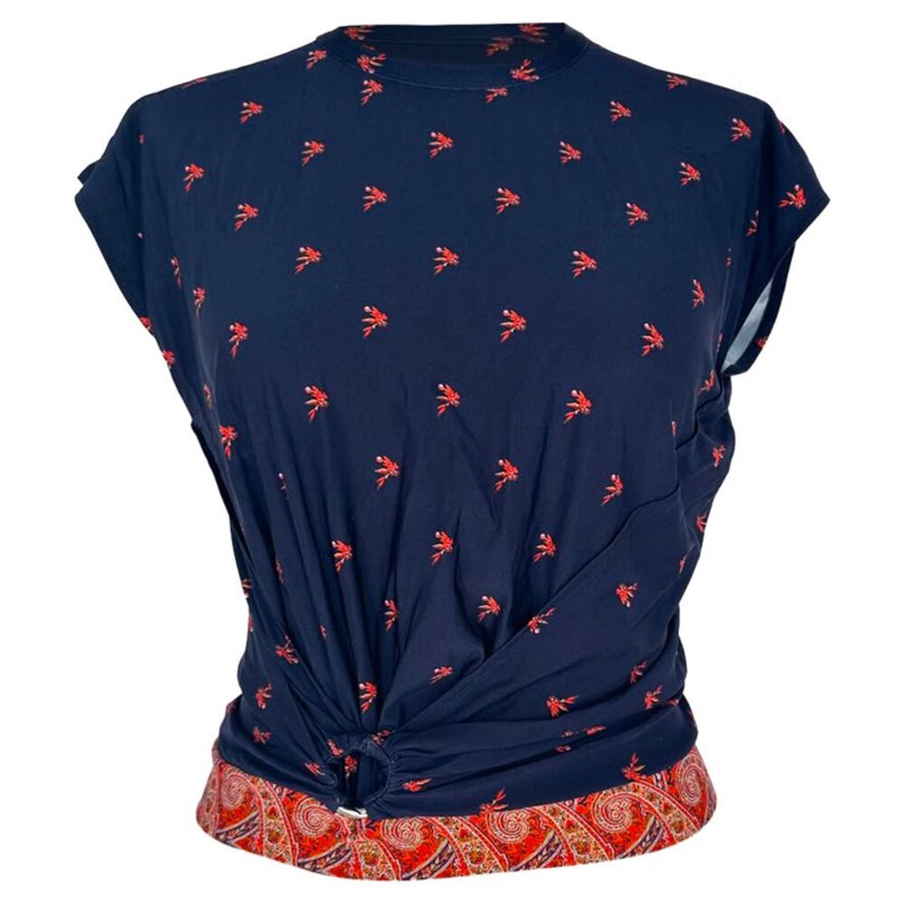 Paco Rabanne Printed Wrap-Effect Blouse in Multicolor Viscose